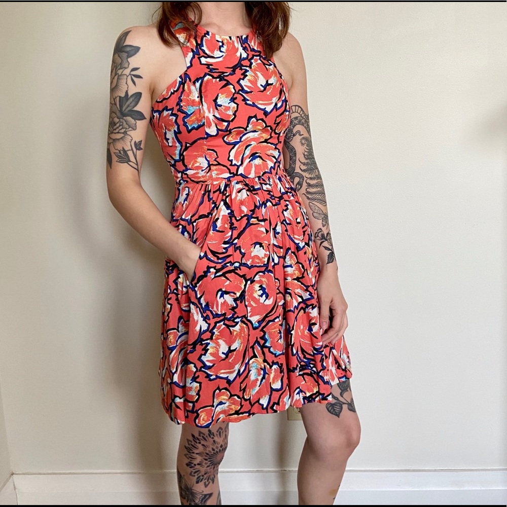 Open Back Floral Mod Dress